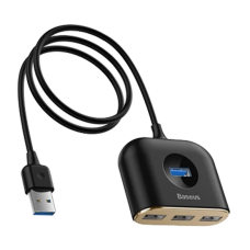 Baseus CAHUB-AY01 USB Male to Tri USB 2.0 & USB 3.0 Female Black USB HUB #CAHUB-AY01, 1 Meter